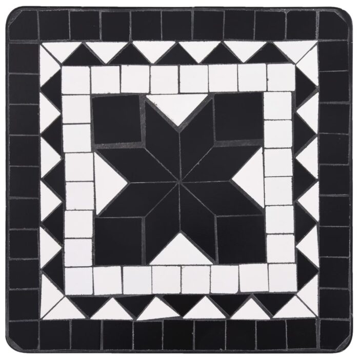Table de bistro mosaïque noir et blanc Céramique – Image 3