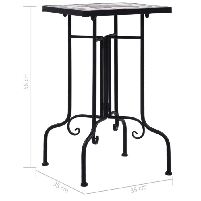 Table de bistro mosaïque noir et blanc Céramique – Image 6