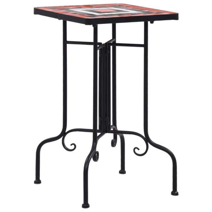 Table de bistro mosaïque Terre cuite et blanc Céramique – Image 1