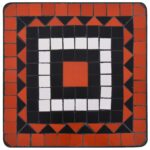 Table de bistro mosaïque Terre cuite et blanc Céramique – Image 3