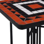 Table de bistro mosaïque Terre cuite et blanc Céramique – Image 4