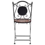 Chaises de bistrot mosaïque 2 pcs Marron Céramique – Image 3