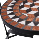 Chaises de bistrot mosaïque 2 pcs Marron Céramique – Image 7