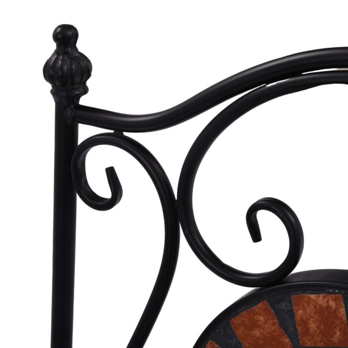 Chaises de bistrot mosaïque 2 pcs Marron Céramique – Image 8