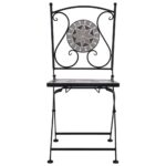 Chaises de bistrot mosaïque 2 pcs Gris – Image 2