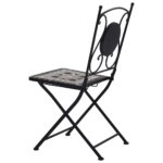 Chaises de bistrot mosaïque 2 pcs Gris – Image 3