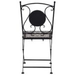 Chaises de bistrot mosaïque 2 pcs Gris – Image 4