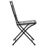 Chaises de bistrot mosaïque 2 pcs Gris – Image 5