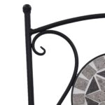 Chaises de bistrot mosaïque 2 pcs Gris – Image 6