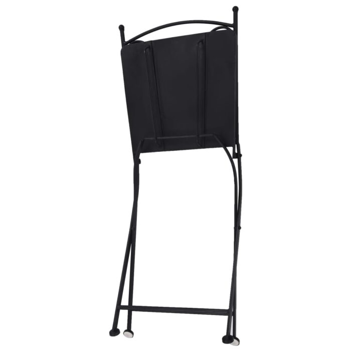 Chaises de bistrot mosaïque 2 pcs Gris – Image 9