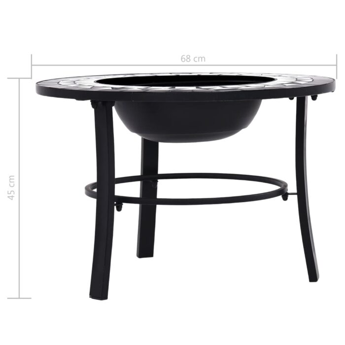 Foyer mosaïque Noir et blanc 68 cm Céramique – Image 8