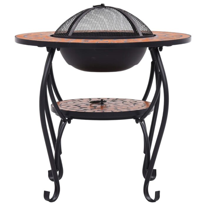Table de foyer mosaïque Terre cuite 68 cm Céramique – Image 3