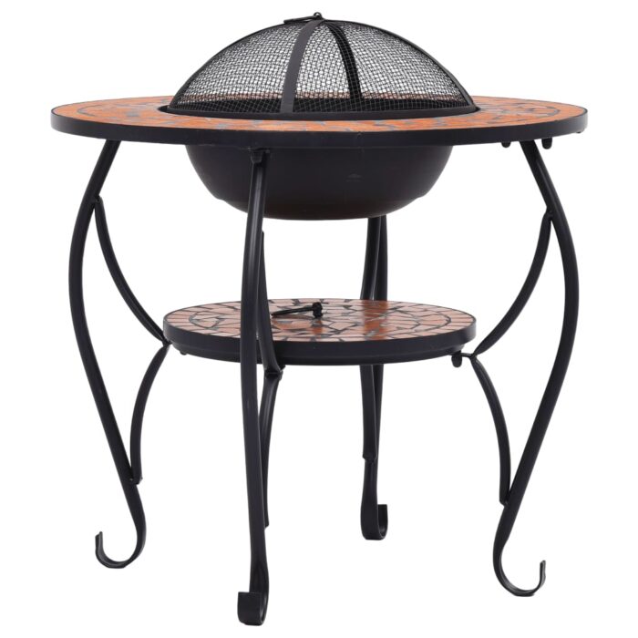 Table de foyer mosaïque Terre cuite 68 cm Céramique – Image 4