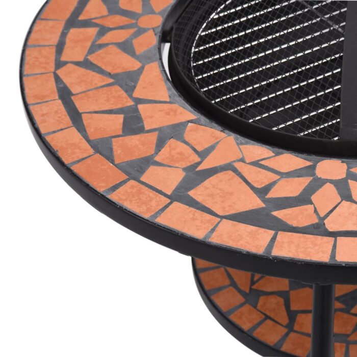 Table de foyer mosaïque Terre cuite 68 cm Céramique – Image 5