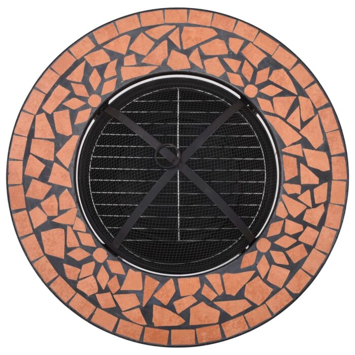 Table de foyer mosaïque Terre cuite 68 cm Céramique – Image 6