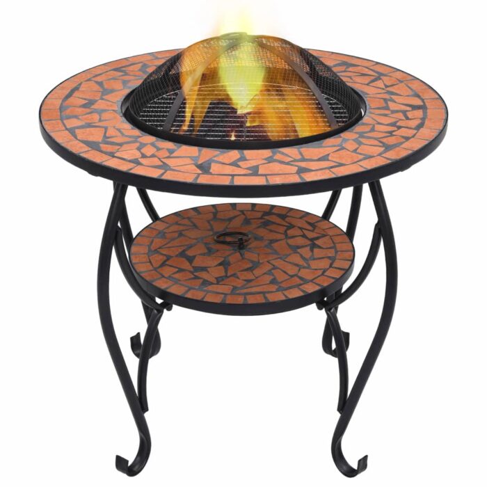 Table de foyer mosaïque Terre cuite 68 cm Céramique – Image 1