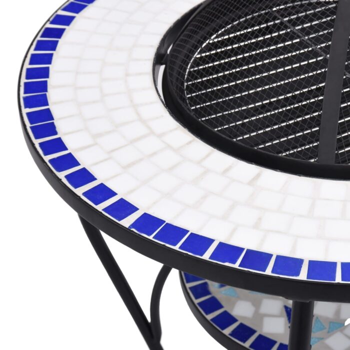Table de foyer mosaïque Bleu et blanc 68 cm Céramique – Image 5
