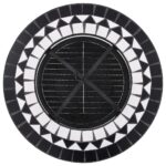 Table de foyer mosaïque Noir et blanc 68 cm Céramique – Image 6