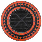 Table de foyer mosaïque Terre cuite et blanc 68 cm Céramique – Image 6