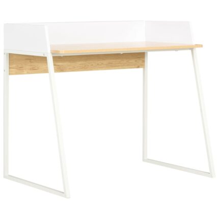 Bureau Blanc et chêne 90x60x88 cm