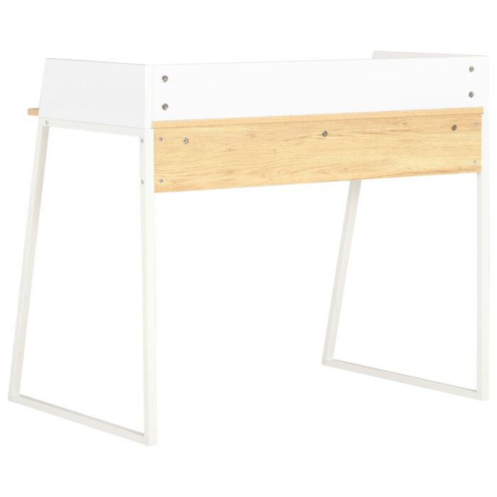 Bureau Blanc et chêne 90x60x88 cm – Image 3