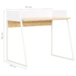 Bureau Blanc et chêne 90x60x88 cm – Image 6