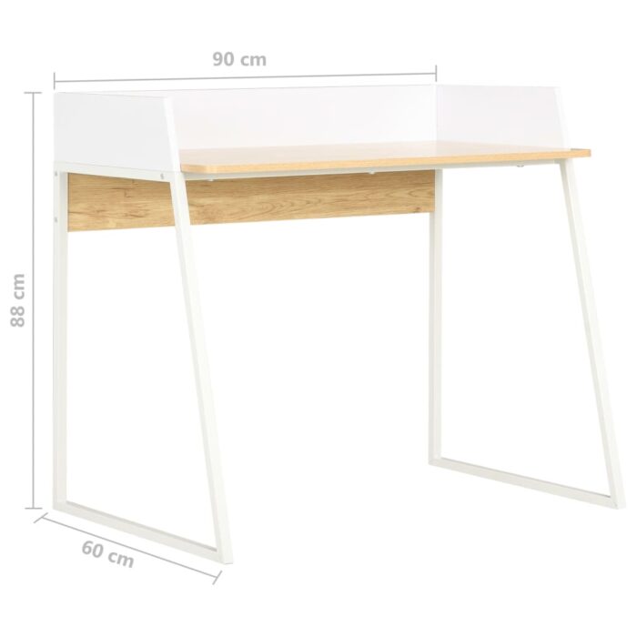 Bureau Blanc et chêne 90x60x88 cm – Image 6