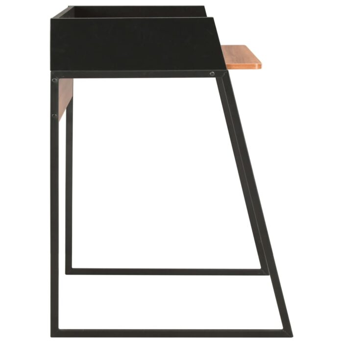 Bureau Noir et marron 90x60x88 cm – Image 2