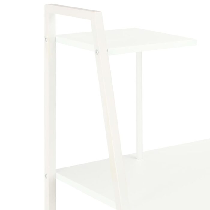 Bureau avec étagère Blanc 102x50x117 cm – Image 4
