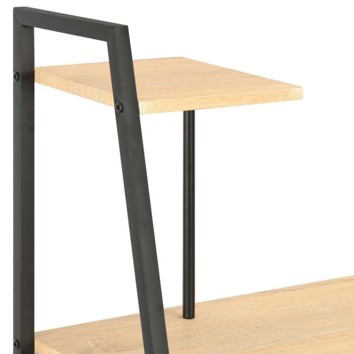 Bureau avec étagère Noir et chêne 102x50x117 cm – Image 4