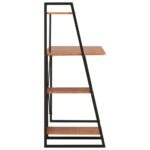 Bureau avec étagère Noir et marron 102x50x117 cm – Image 2