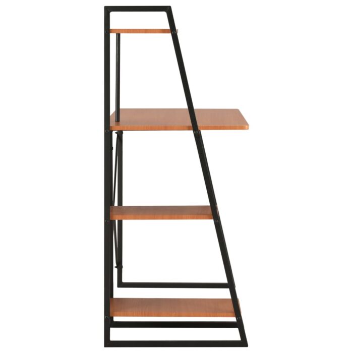 Bureau avec étagère Noir et marron 102x50x117 cm – Image 2