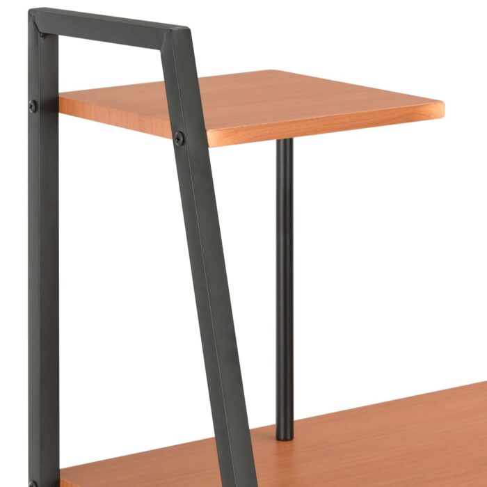 Bureau avec étagère Noir et marron 102x50x117 cm – Image 4
