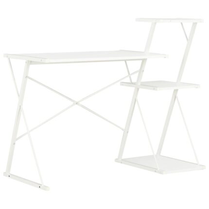 Bureau avec étagère Blanc 116x50x93 cm