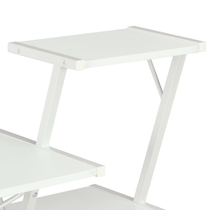 Bureau avec étagère Blanc 116x50x93 cm – Image 4