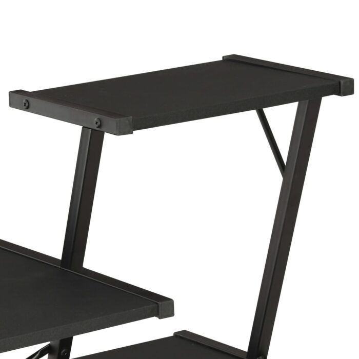 Bureau avec étagère Noir 116x50x93 cm – Image 4