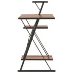 Bureau avec étagère Noir et marron 116x50x93 cm – Image 2