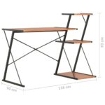 Bureau avec étagère Noir et marron 116x50x93 cm – Image 6