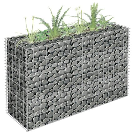Lit surélevé à gabion Acier galvanisé 90x30x60 cm