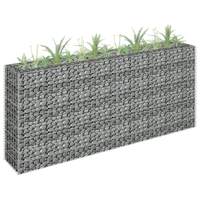 Lit surélevé à gabion Acier galvanisé 180x30x90 cm – Image 1
