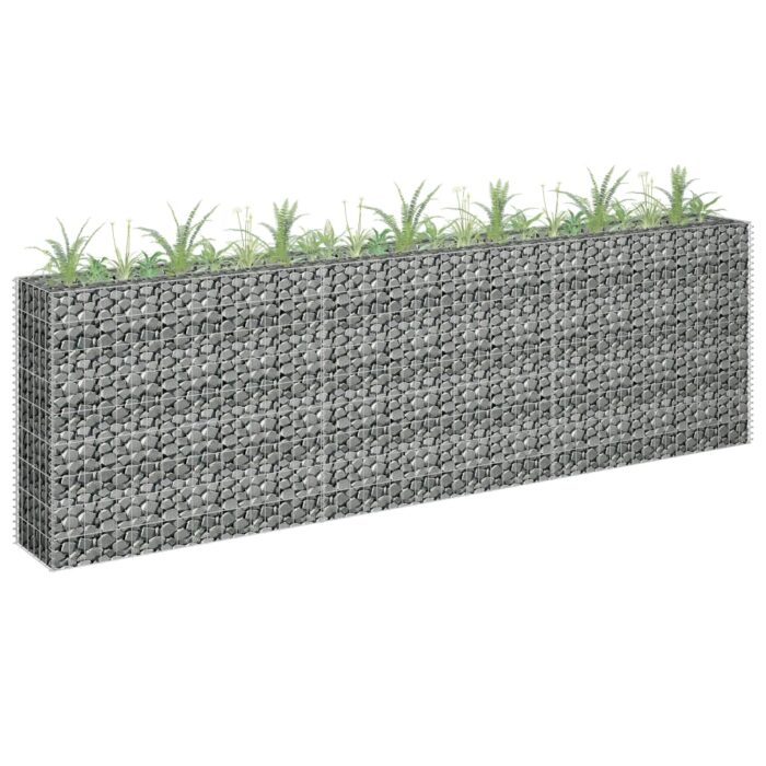 Lit surélevé à gabion Acier galvanisé 270x30x90 cm – Image 1