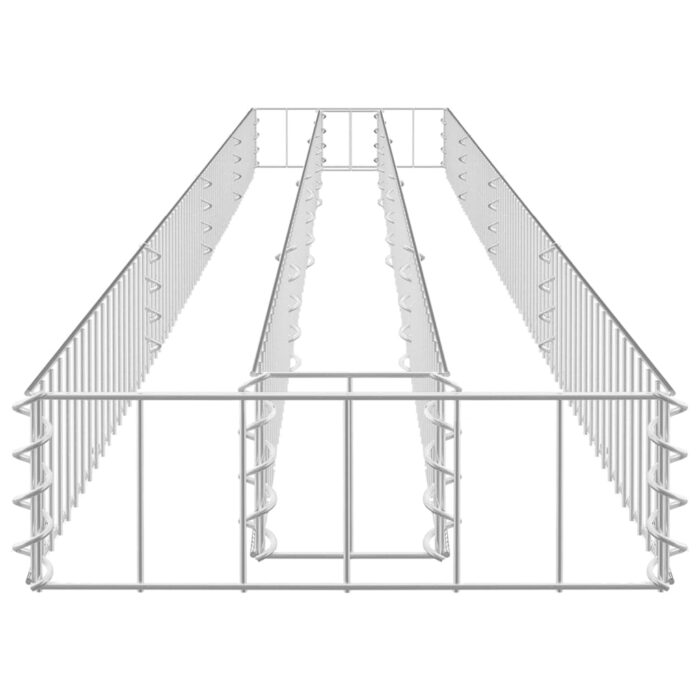 Lit surélevé à gabion Acier galvanisé 360x30x10 cm – Image 3
