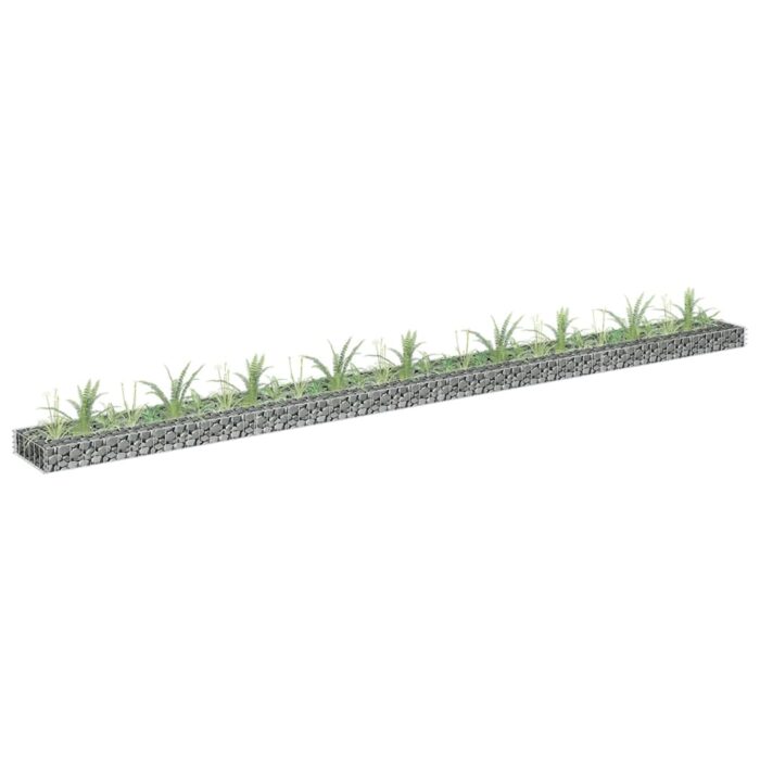 Lit surélevé à gabion Acier galvanisé 360x30x10 cm – Image 1