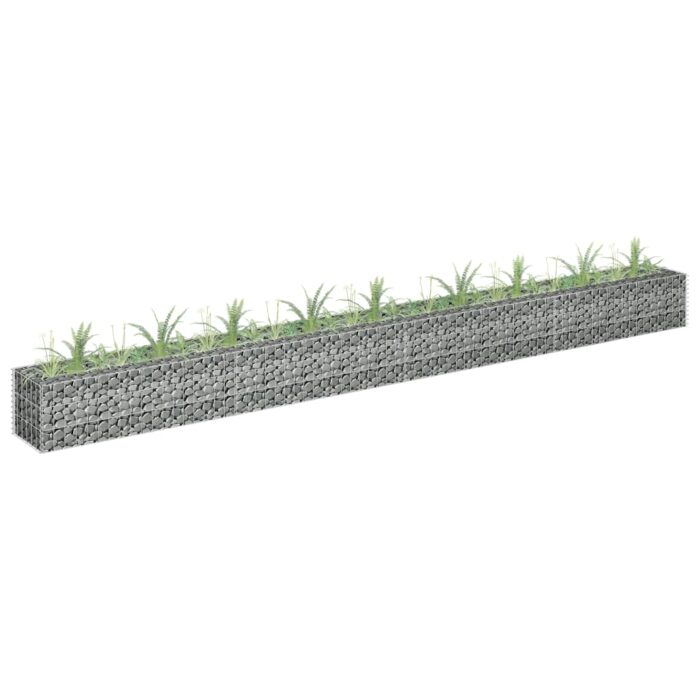 Lit surélevé à gabion Acier galvanisé 360x30x30 cm – Image 1