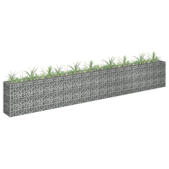 Lit surélevé à gabion Acier galvanisé 360x30x60 cm – Image 1