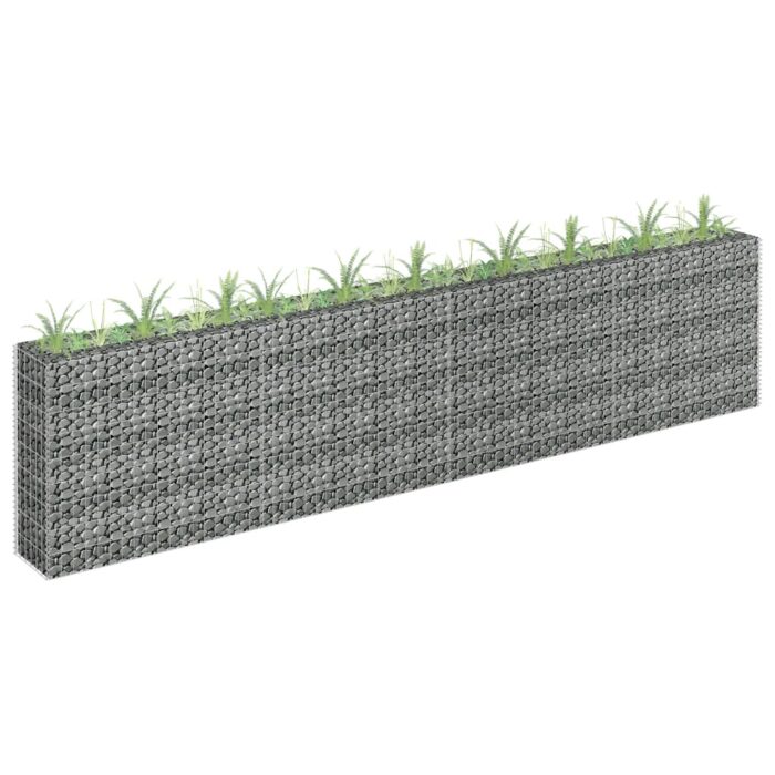Lit surélevé à gabion Acier galvanisé 360x30x90 cm – Image 1