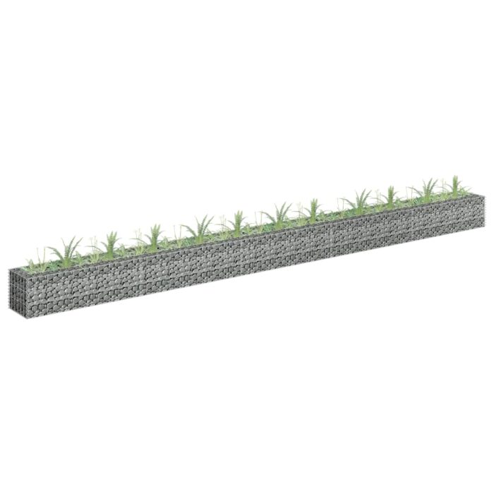 Lit surélevé à gabion Acier galvanisé 450x30x30 cm – Image 1