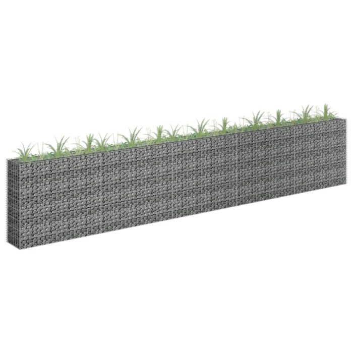Lit surélevé à gabion Acier galvanisé 450x30x90 cm – Image 1