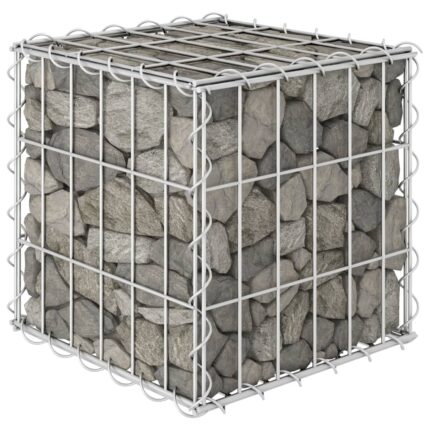 Lit surélevé cube à gabion Fil d'acier 30x30x30 cm