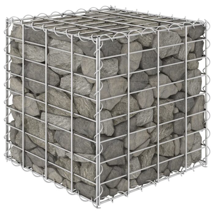 Lit surélevé cube à gabion Fil d'acier 40x40x40 cm – Image 1